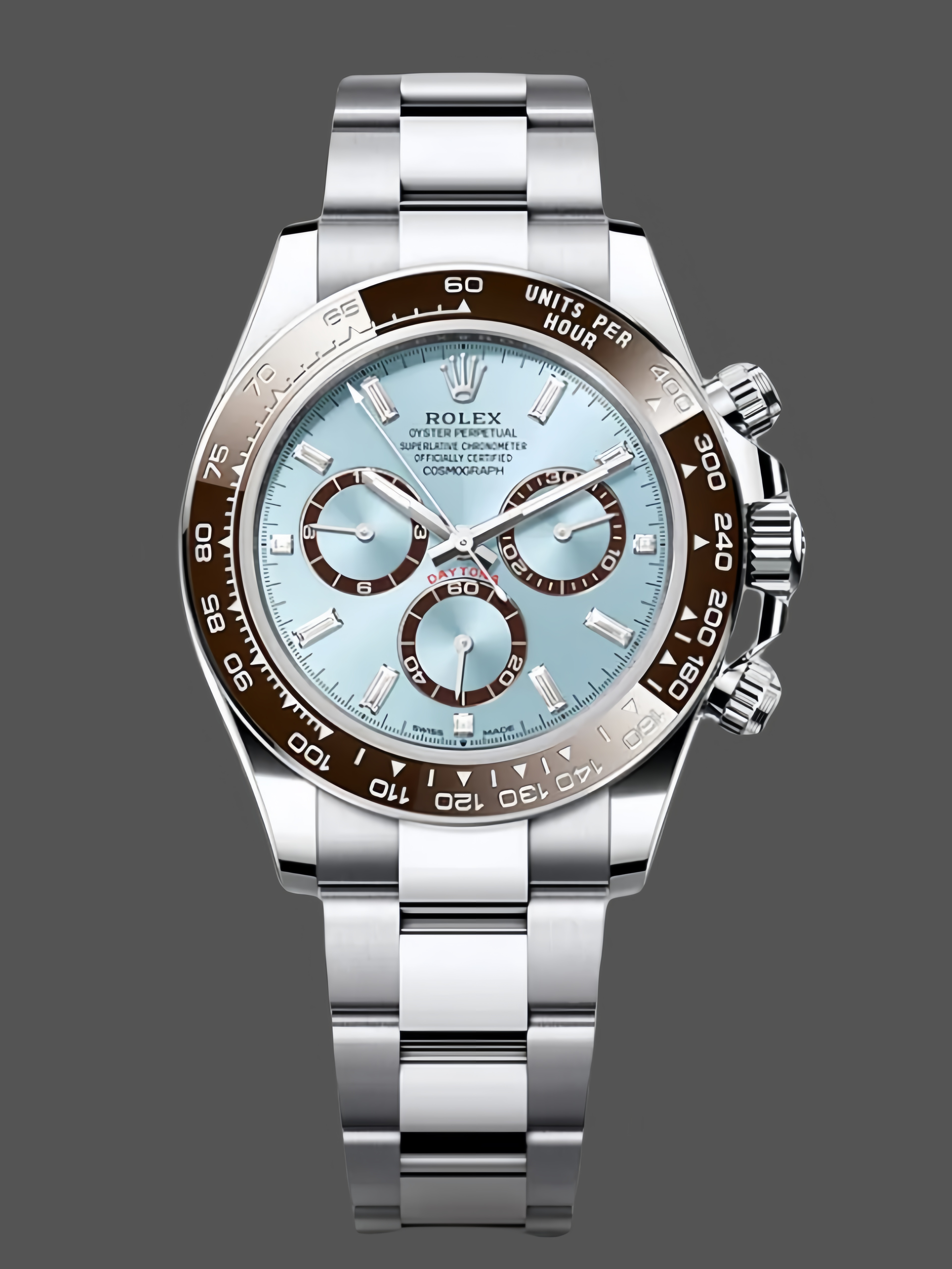 Rolex Platinum Cosmograph Daytona Ice Blue Ice Blue Diamond Baguette Mark 126506 0002