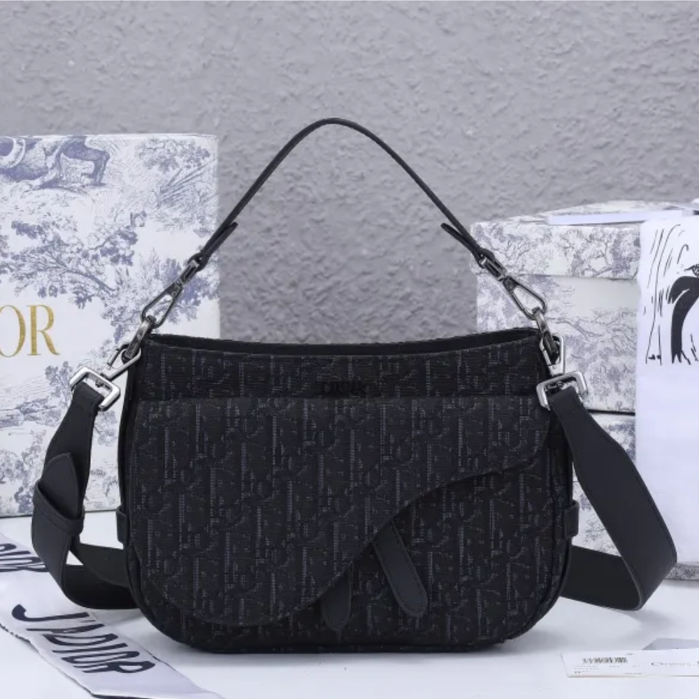 Mini Saddle Soft bag Black print 1090 XB002 24cm