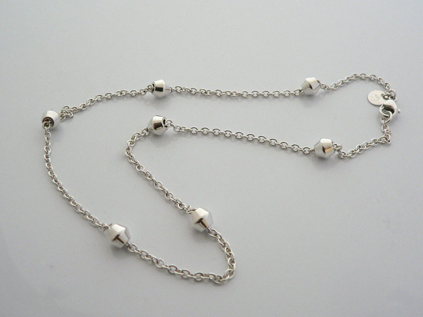 Tiffany & Co Station Necklace Barrel Ball Bead by the Yard Chain Pendant Gift