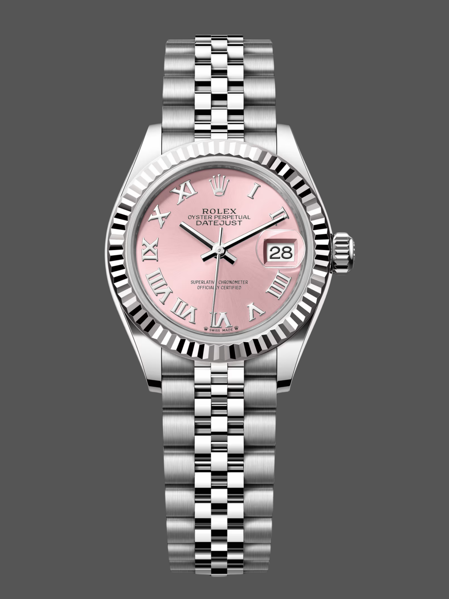 Rolex Datejust 279174 Stainless Steel Pink Roman Dial 28mm Lady Replica Watch