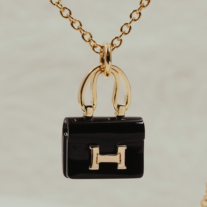 Hermes Black Bag Necklace