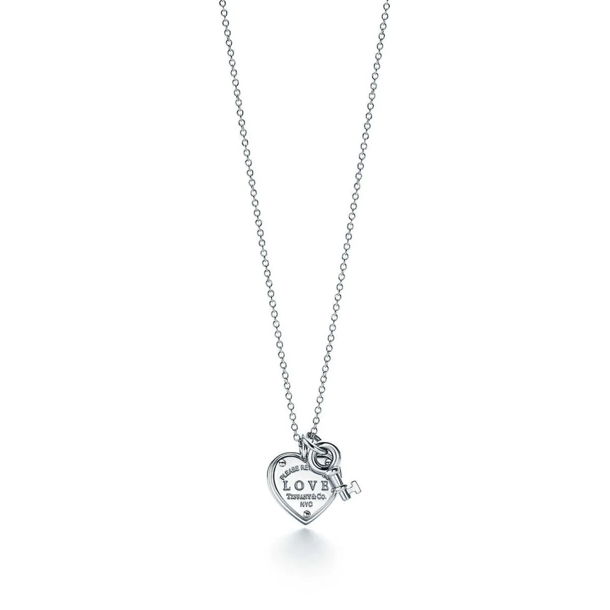 Fashion Selling Tiffany Return To 925 Silver Heart Lock Key Pendant Women Replica Necklace In US