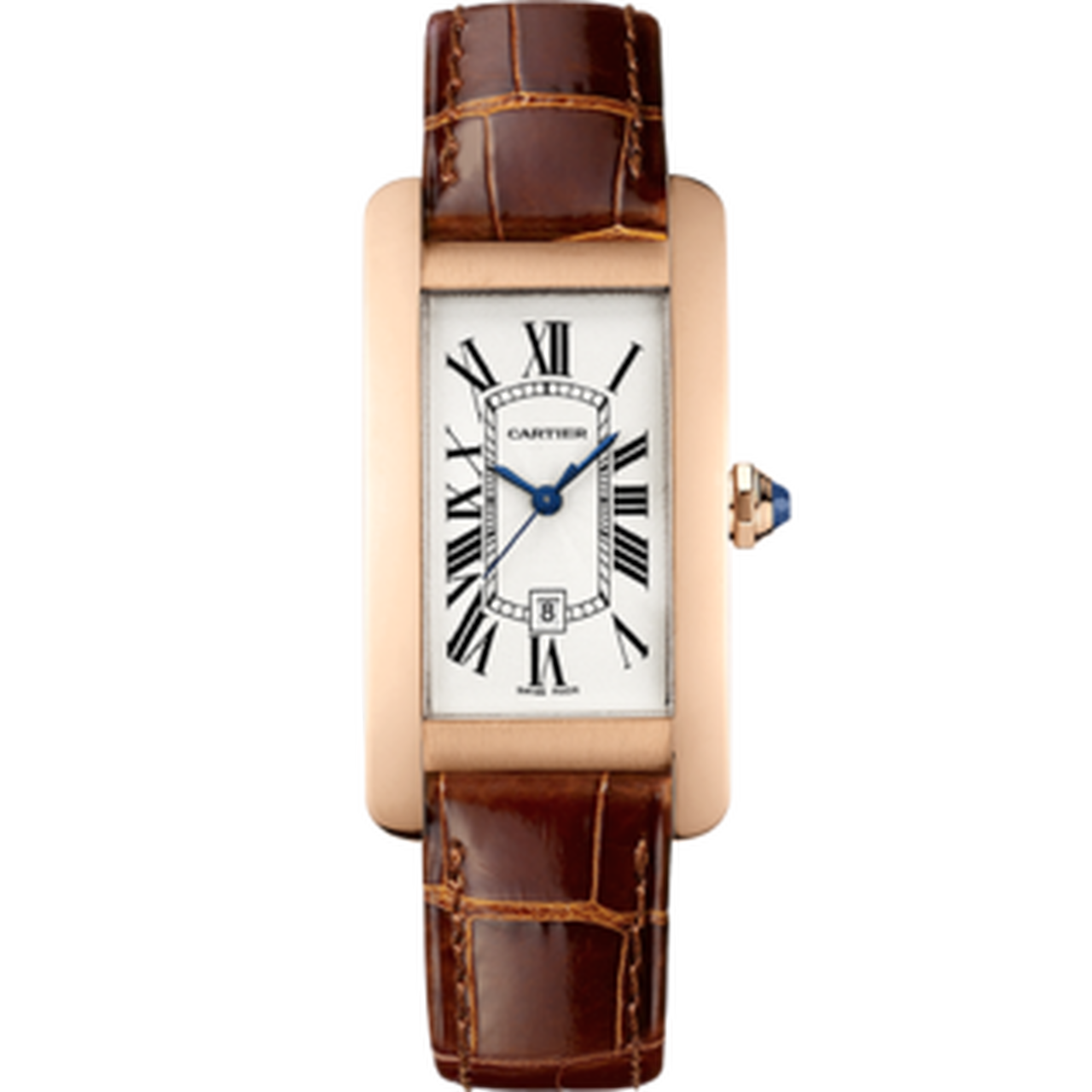 Cartier Tank Am茅ricaine Medium Model 18K Rose Gold Men��s Watch, WGTA0046