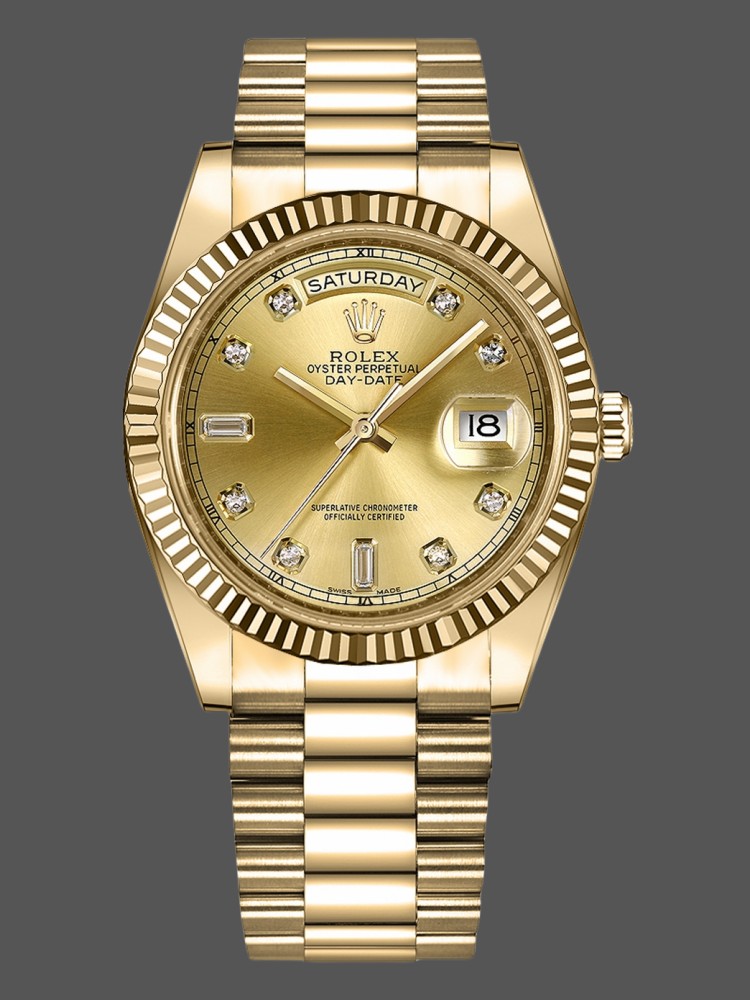 Rolex Day-Date 218238 Champagne Dial Yellow Gold 41MM Mens Replica Watch