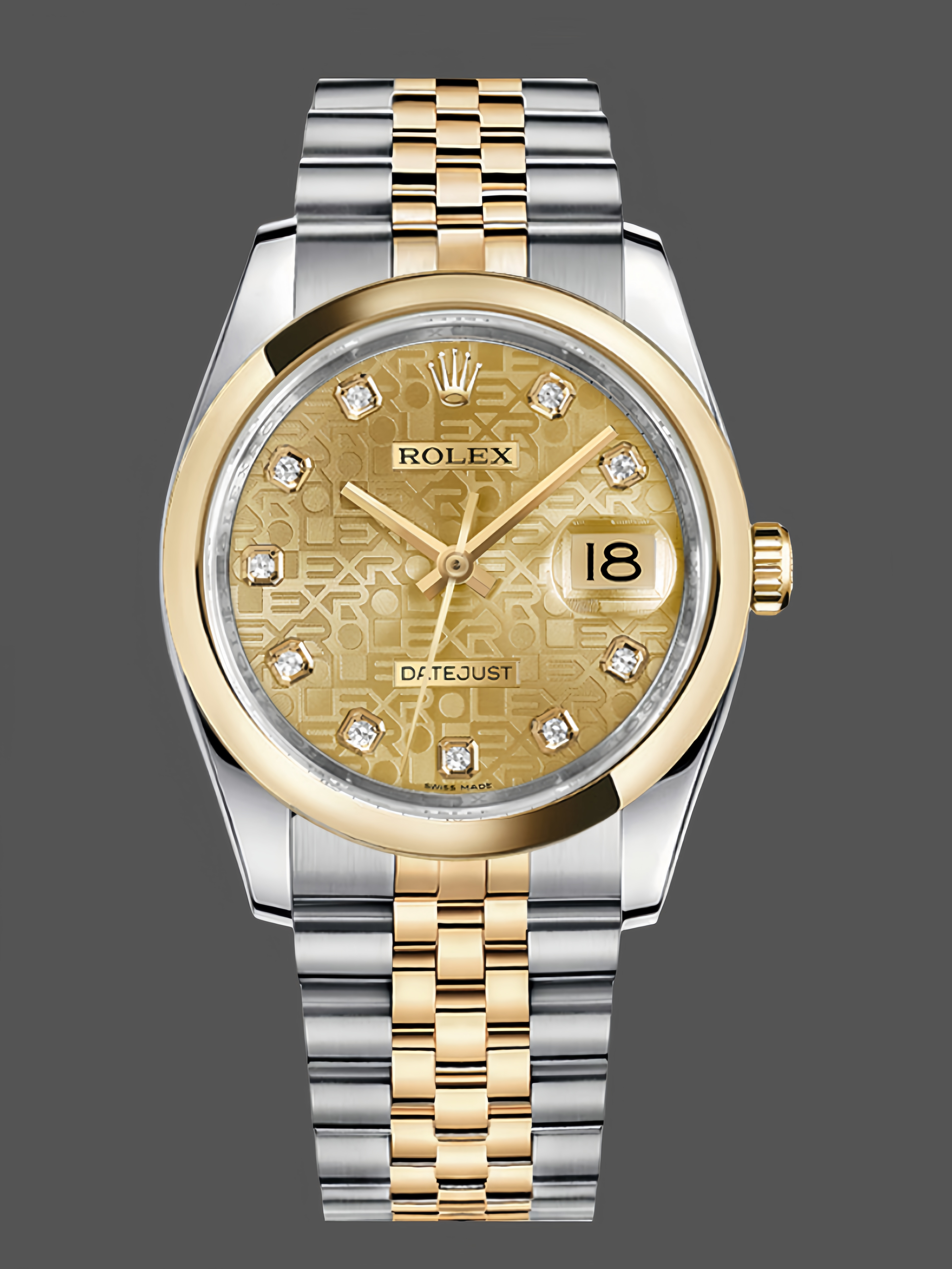 Rolex Datejust 36 Champagne Diamond 116203 0173 Women's Watch