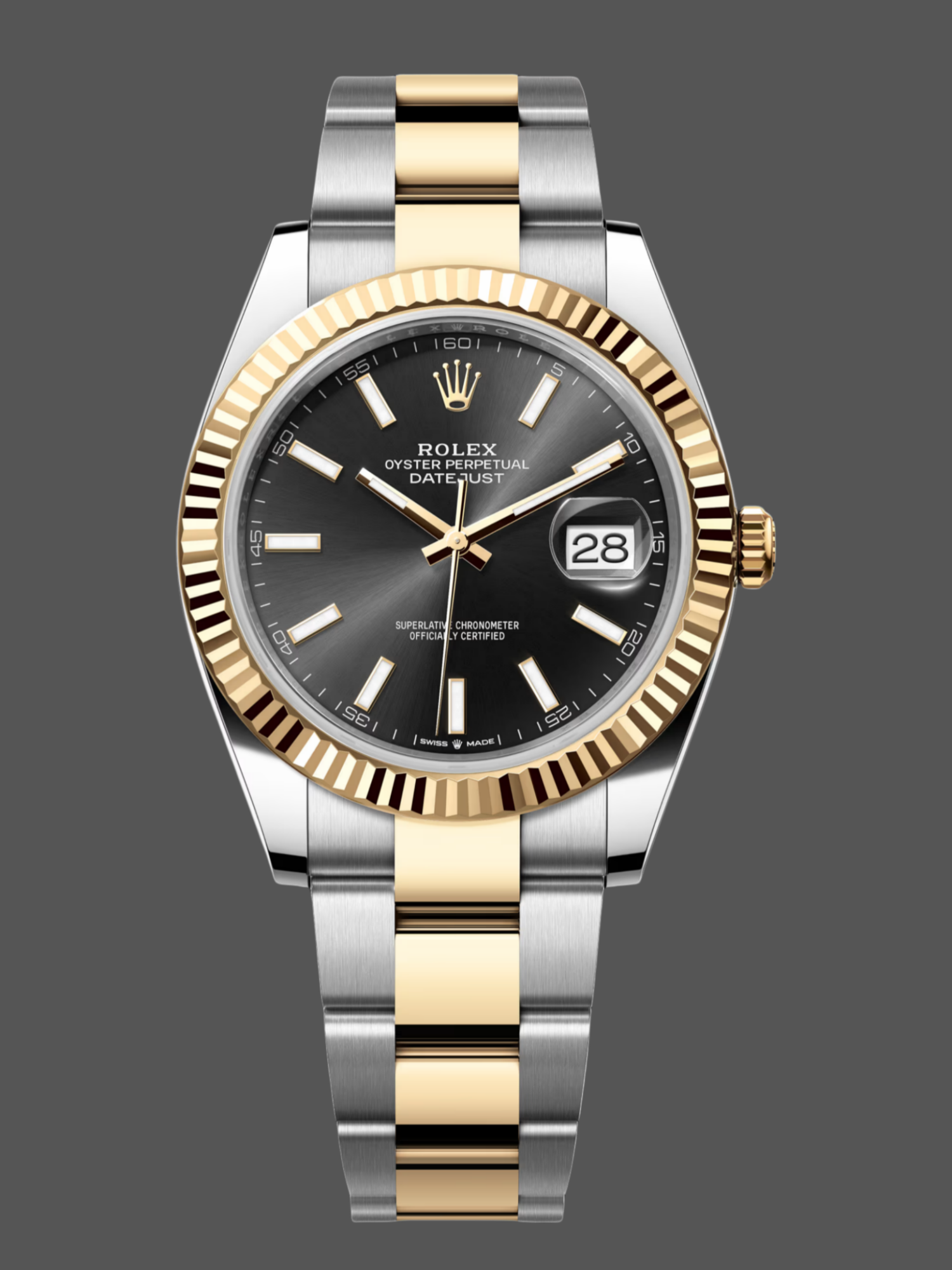 Rolex Datejust 41 Black Dial Fluted Bezel 126333 0013 Men's Watch
