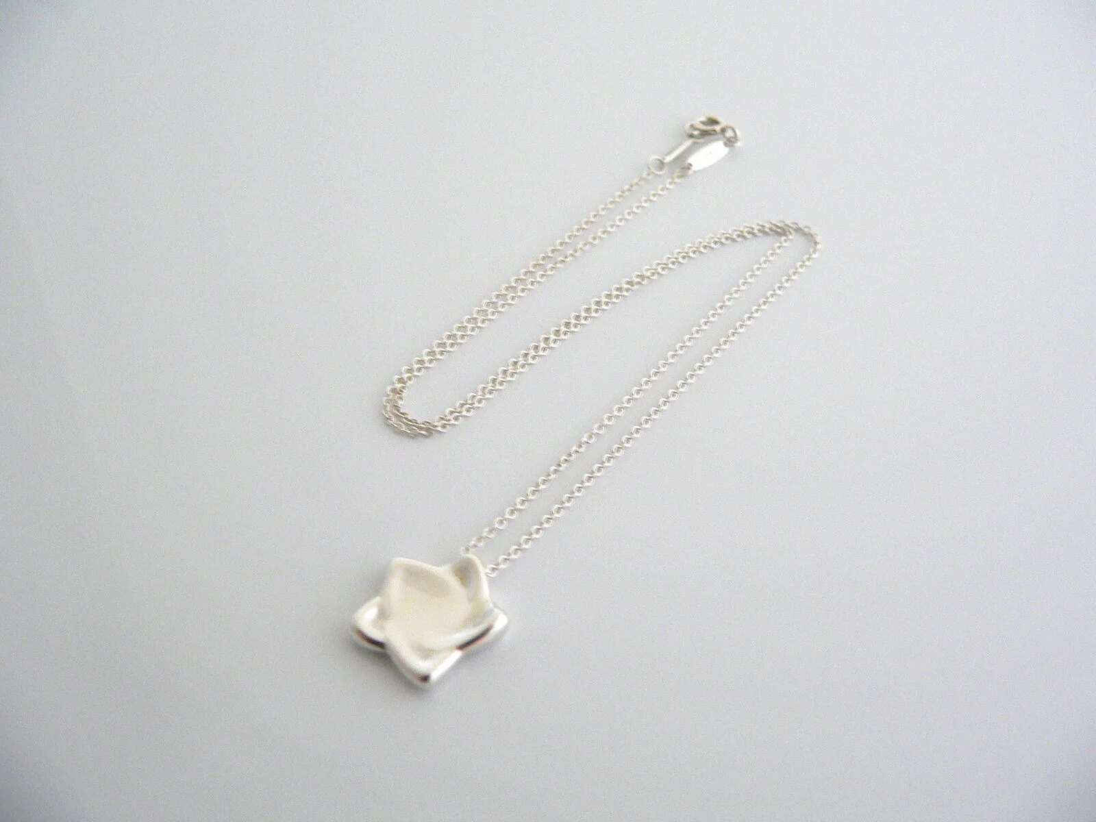 Tiffany & Co Star Necklace Pendant Charm Chain Elsa Peretti Love Silver Gift Art