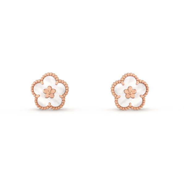 Van Cleef Plum Bossom Earring Dupe, Rose Gold