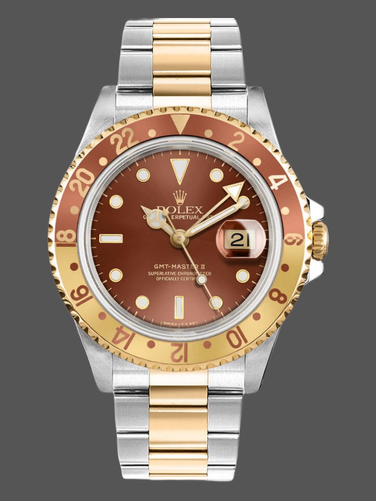 Rolex GMT-Master II 16713 White Gold Chocolate Dial 40mm Mens Replica Watch