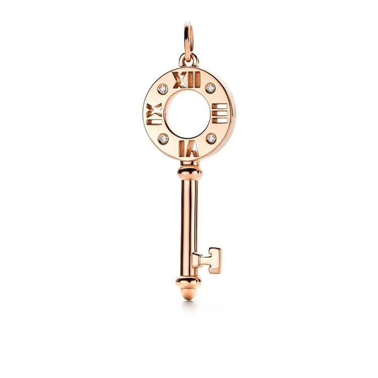 2021 Tiffany Keys Atlas Rose Gold Pierced Key Pendant Necklace For Toned UK Price