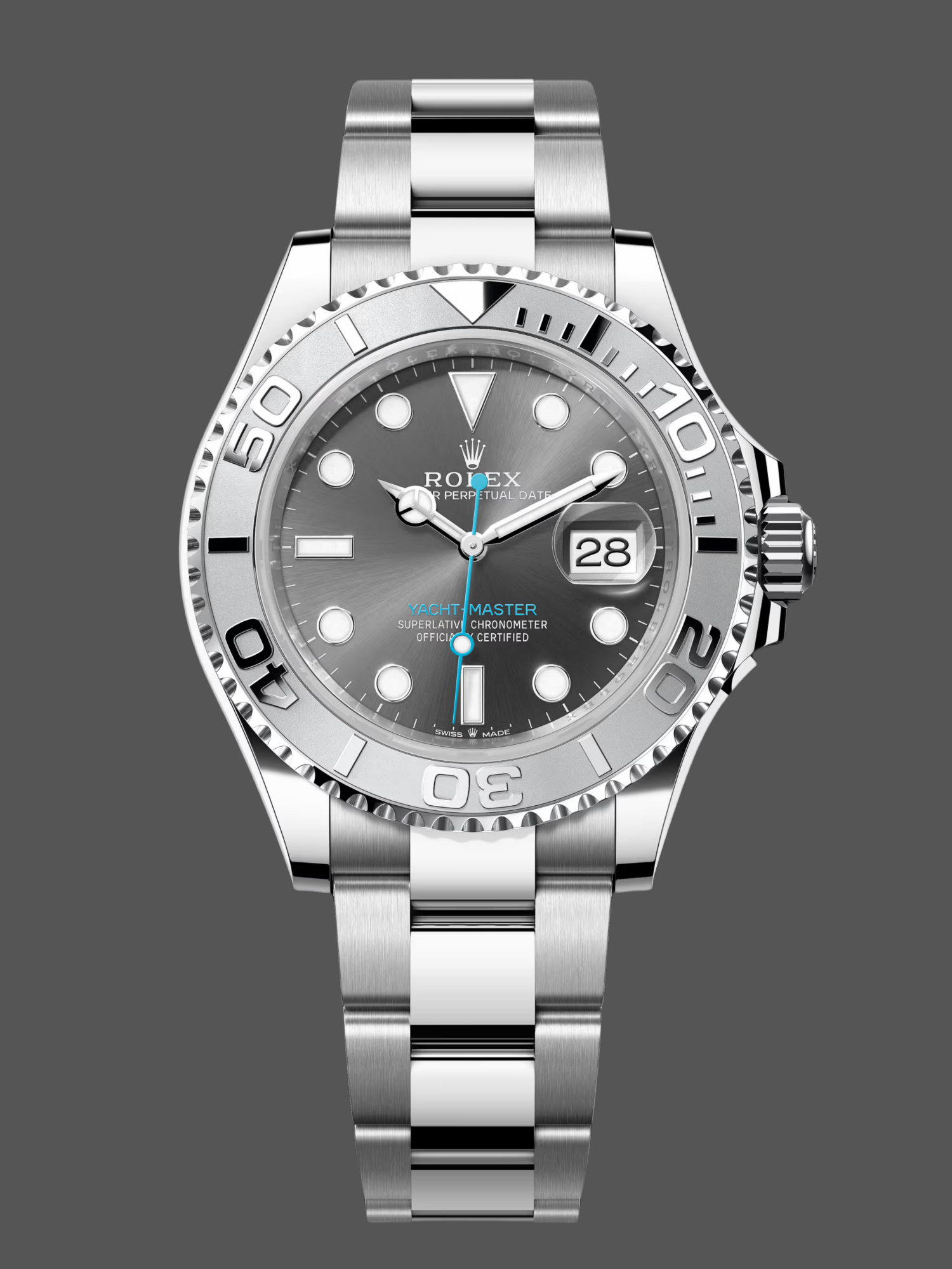 Rolex Yacht-Master 126622 Platinum Bezel Dark Rhodium Grey Dial 40MM Mens Replica Watch