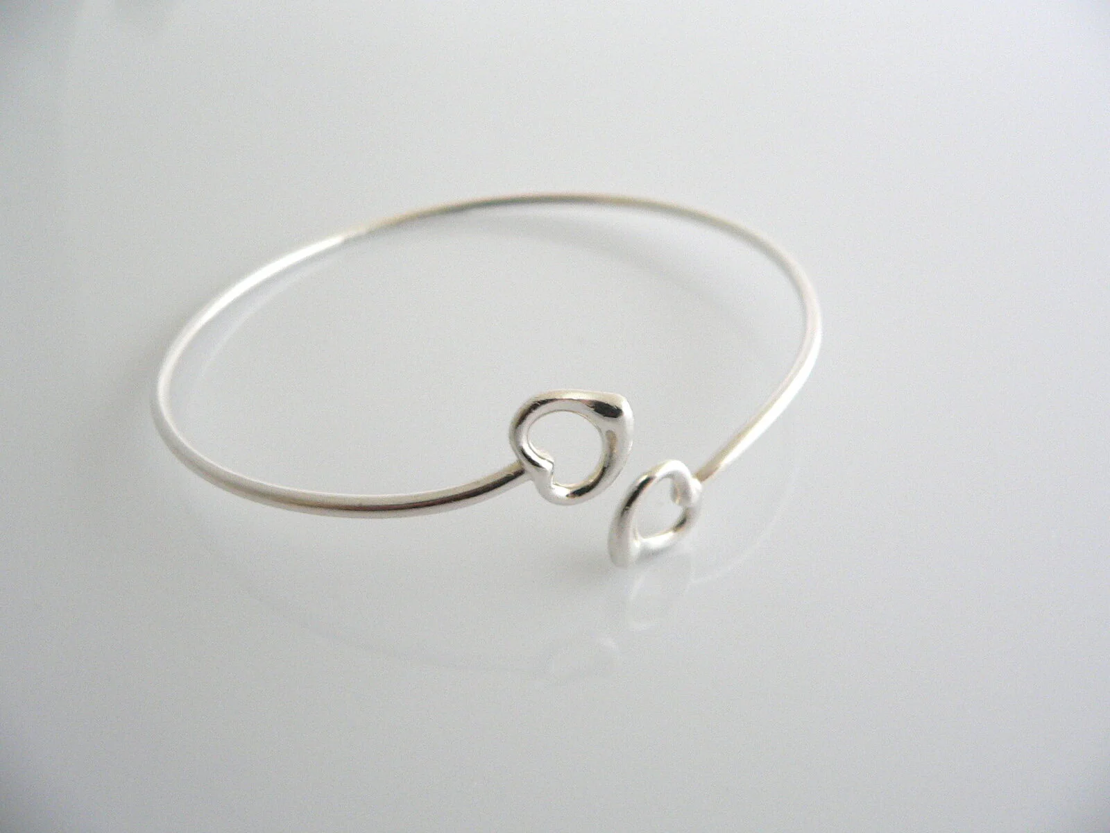 Tiffany & Co Open Heart Bangle Bracelet Peretti Silver Gift Love Art