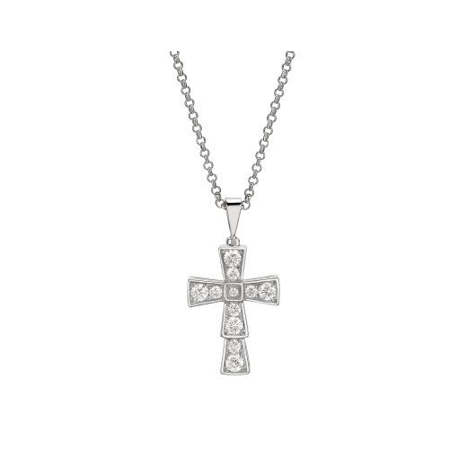 Bulgari CROCE PENDANTS NECKLACE, White Gold & Rose Gold