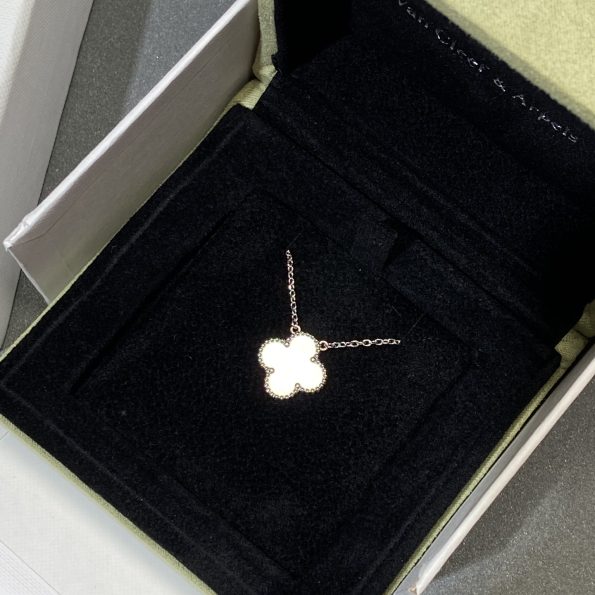 Van Cleef Necklace Dupe, White Clover Leaf Necklace, White Gold