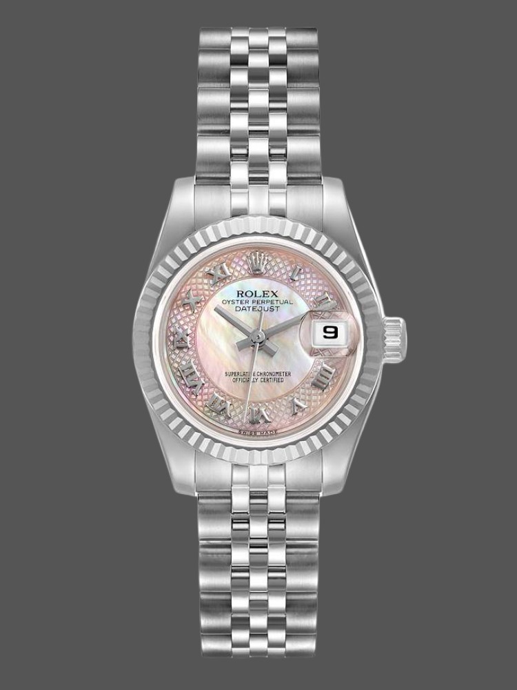 Rolex Datejust 179174 Decorated Mother Of Pearl Dial Fluted Bezel 26MM Lady Replica Watch
