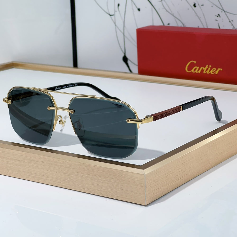 Cartier Metal Color Matching Mirror Legs Sunglasses Top quality 锛�Replica锛�