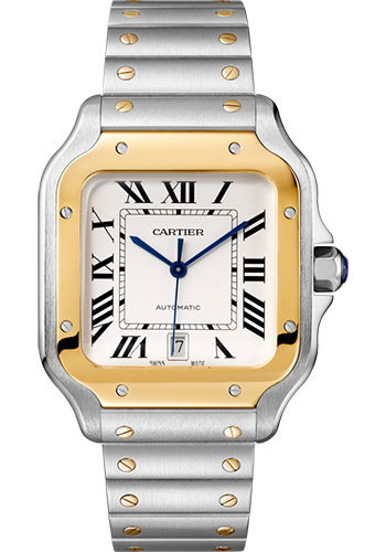 Cartier Santos Stainless Steel & 18K Yellow Gold Men��s Watch, W2SA0009
