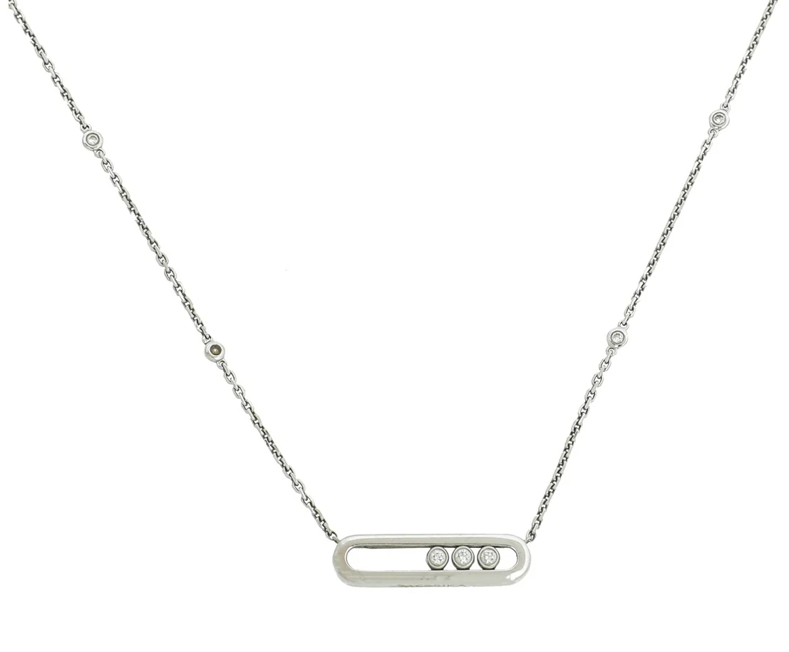 Messika 18K White Gold Diamond Baby Move Necklace