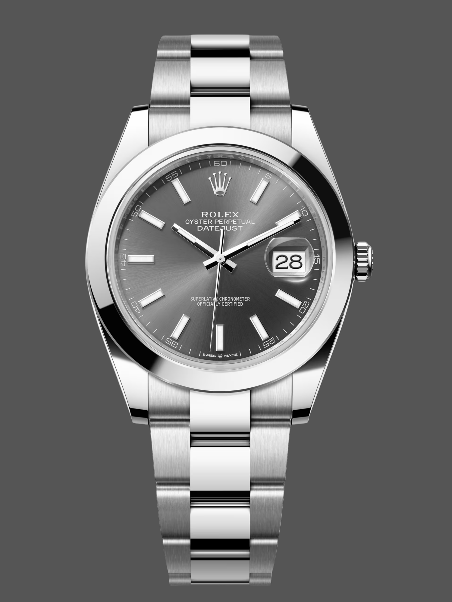 Rolex Datejust 41 Stainless Steel Slate Dial M126300 0007 Men's Watch