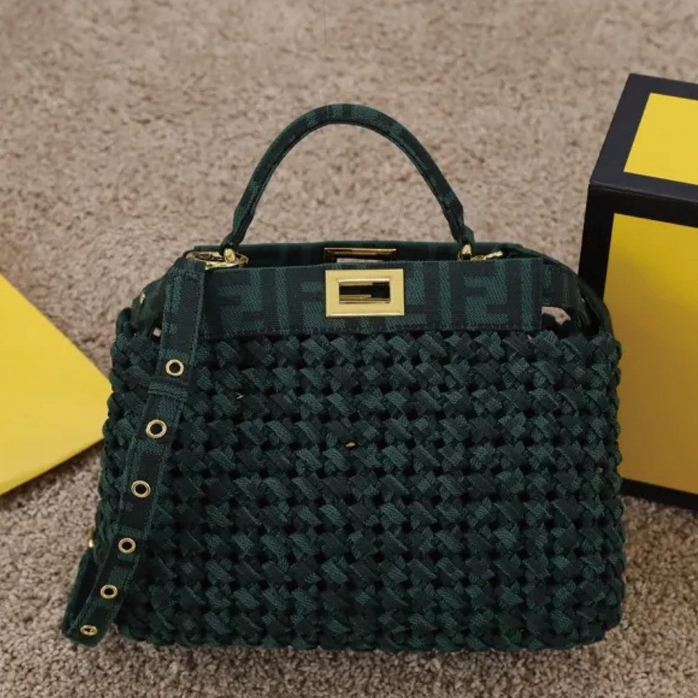 Peekaboo Mini Bag Green weave 2017 LM032 23cm