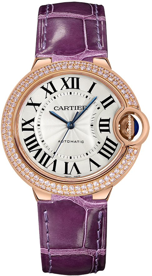Cartier Ballon Bleu 36 mm 18K Rose Gold & Diamond Lady��s Watch, WE900551
