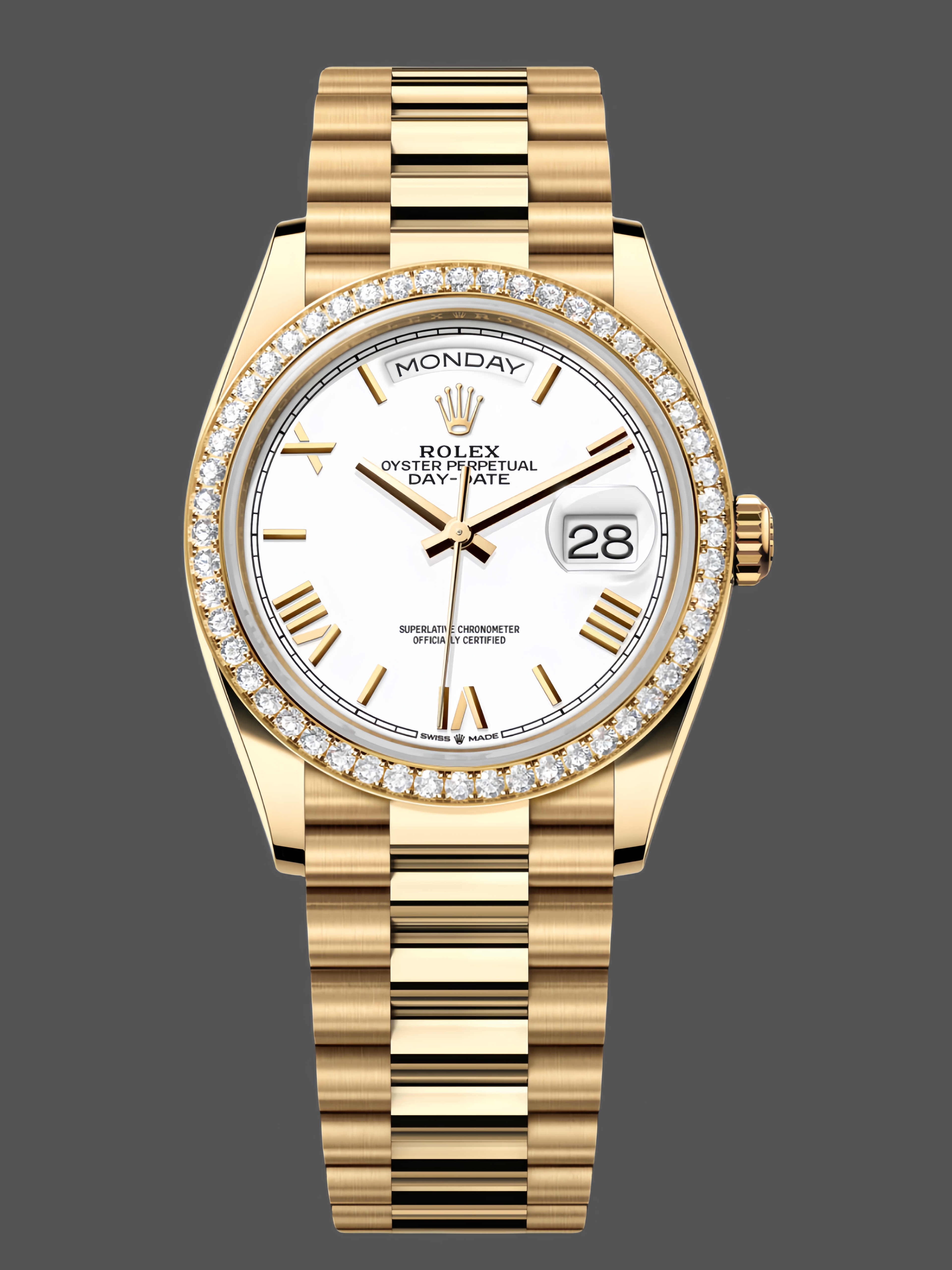 Rolex Day Date 36 Yellow Gold m128348rbr 0064 White Dial