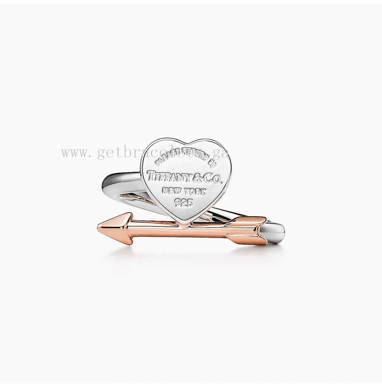 Tiffany Lovestruck Heart Tag Earrings in Silver and Rose Gold