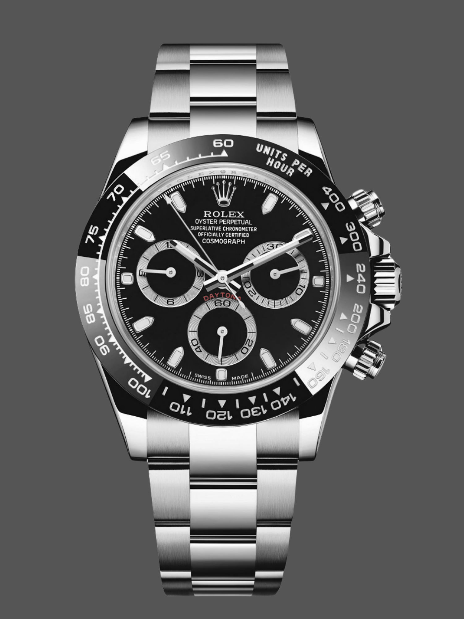 Rolex Daytona 116520 Stainless Steel Case Black Dial 40MM Mens Replica Watch