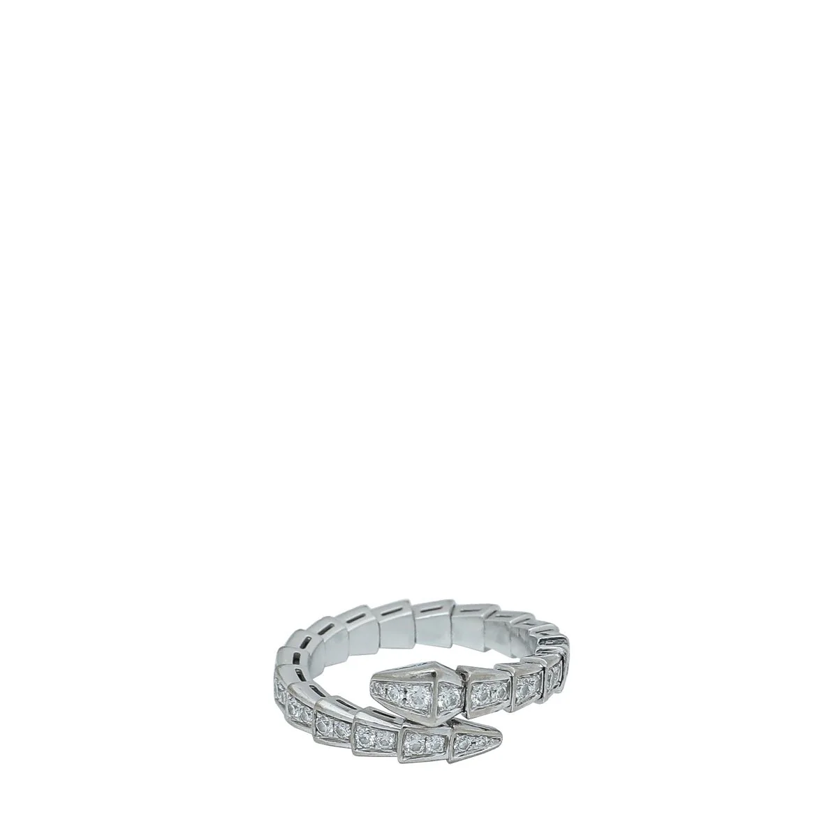 Bvlgari 18K White Gold Diamond Serpenti Viper XL Ring