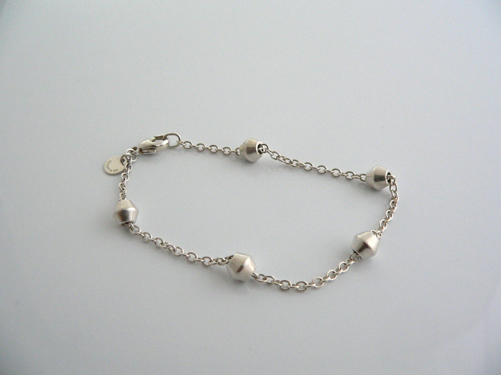 Tiffany & Co Silver Barrel Bead by the Yard Bracelet Bangle Rare Gift Love