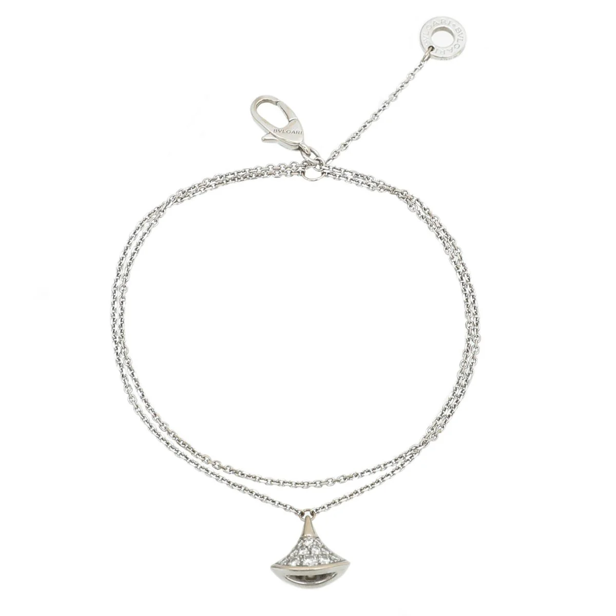 Bvlgari 18K White Gold Diamond Diva's Dream Double Chain Bracelet