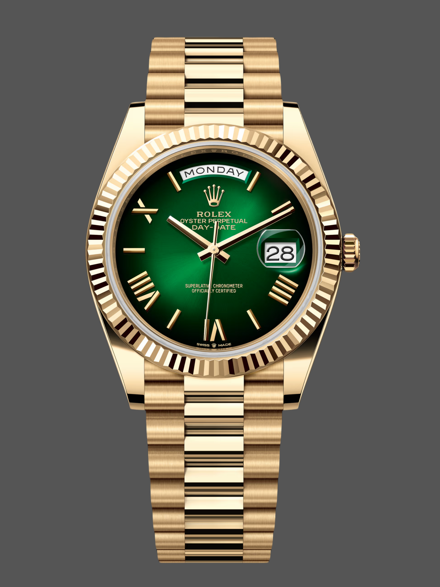 Rolex Day Date 40 Yellow Gold Green Ombre Dial M228238 00691