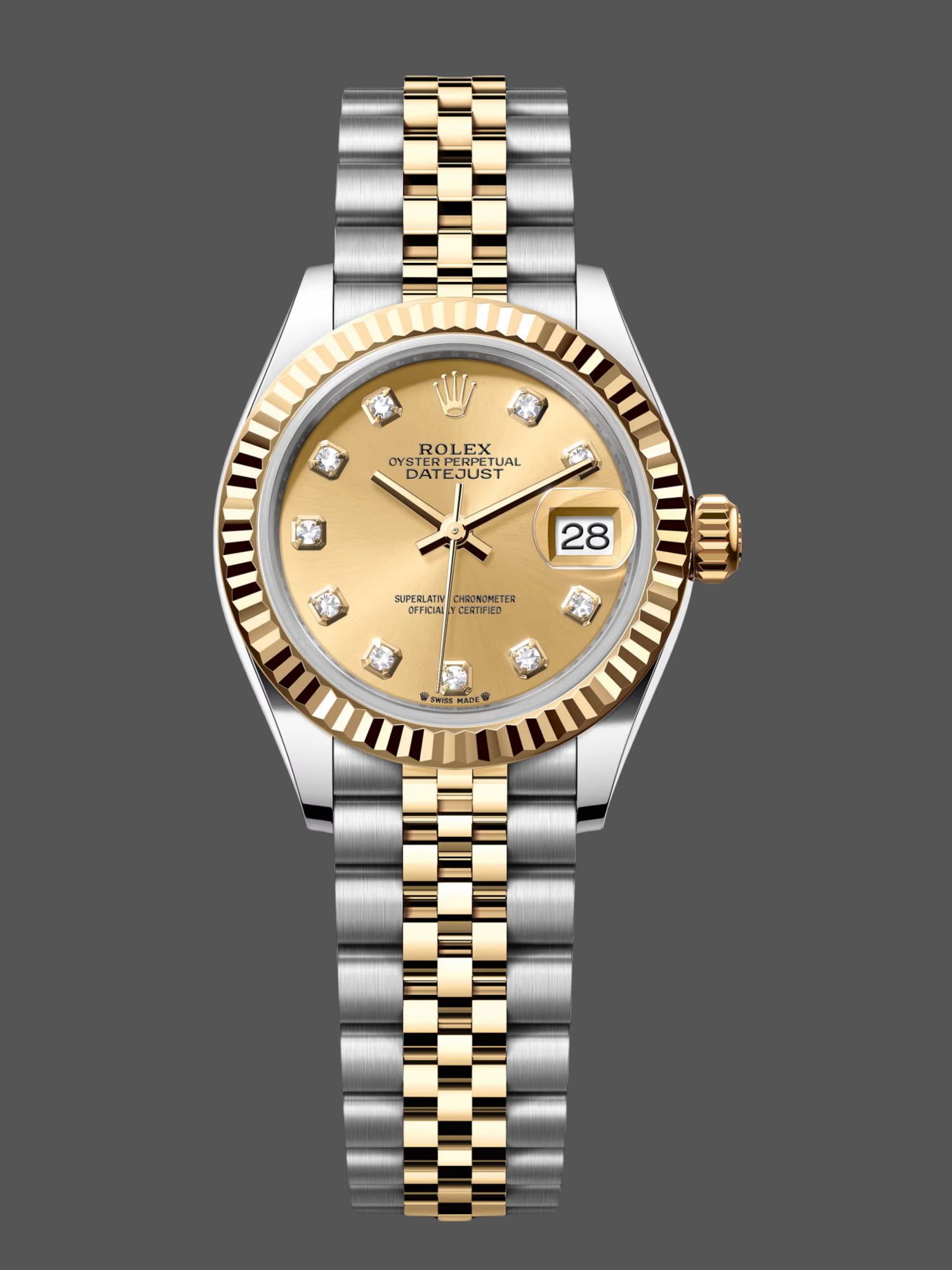 Rolex Datejust 28mm Stainless Steel and Yellow Gold m279173 0011 Women's Watch