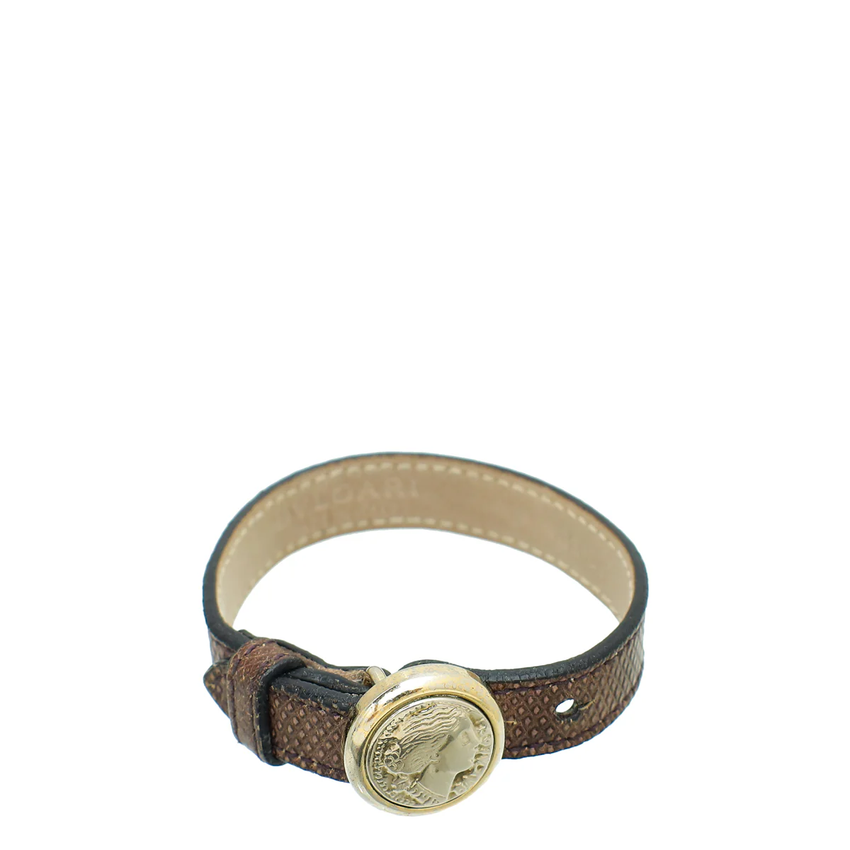 Bvlgari Brown Karung Monete Coin Bracelet