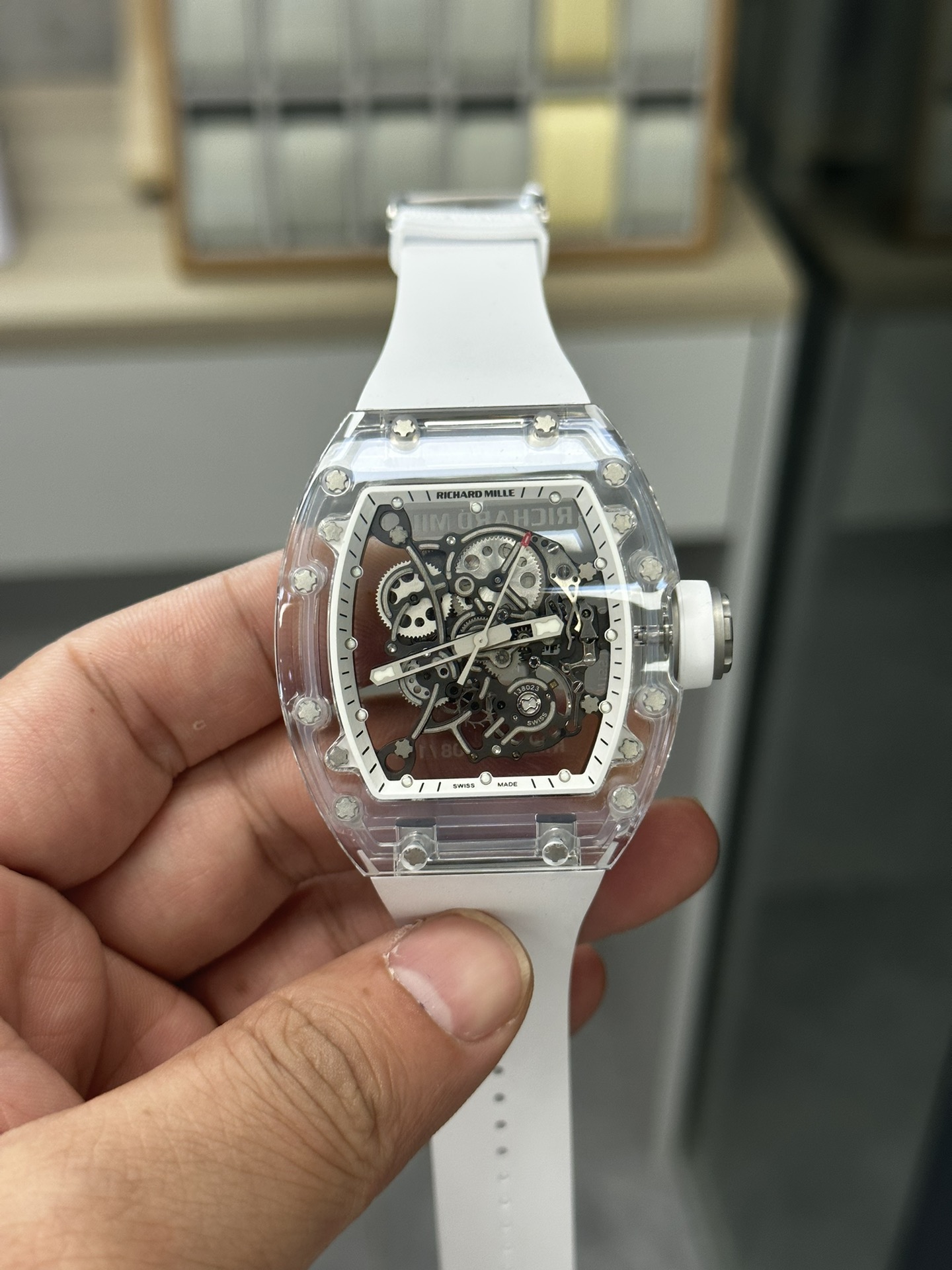 Richard Mille RM055 Transparent Case Skeleton Dial