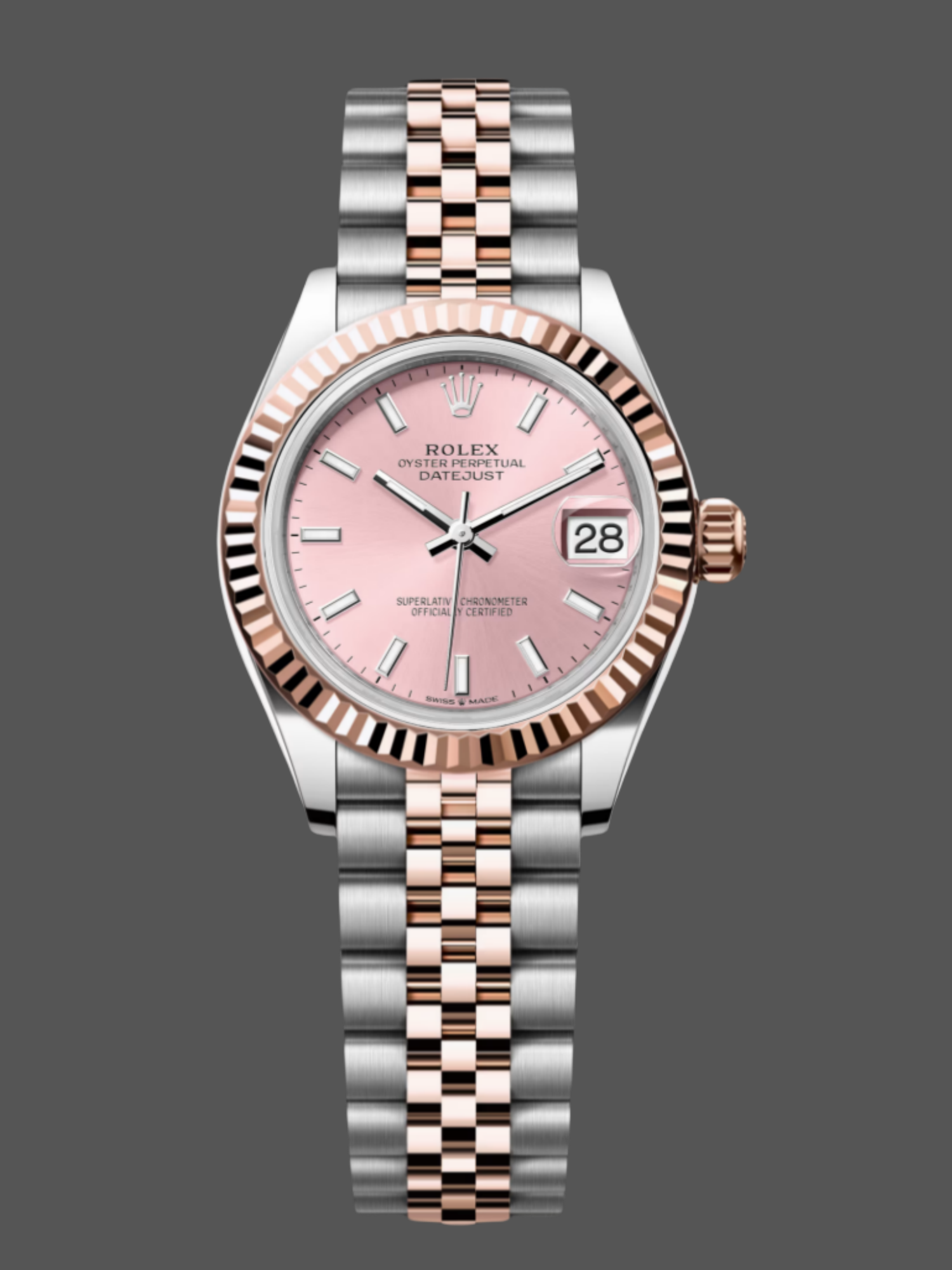 Rolex Lady Datejust 31 Two-Tone Fluted Rose Jubilee 279171 0023