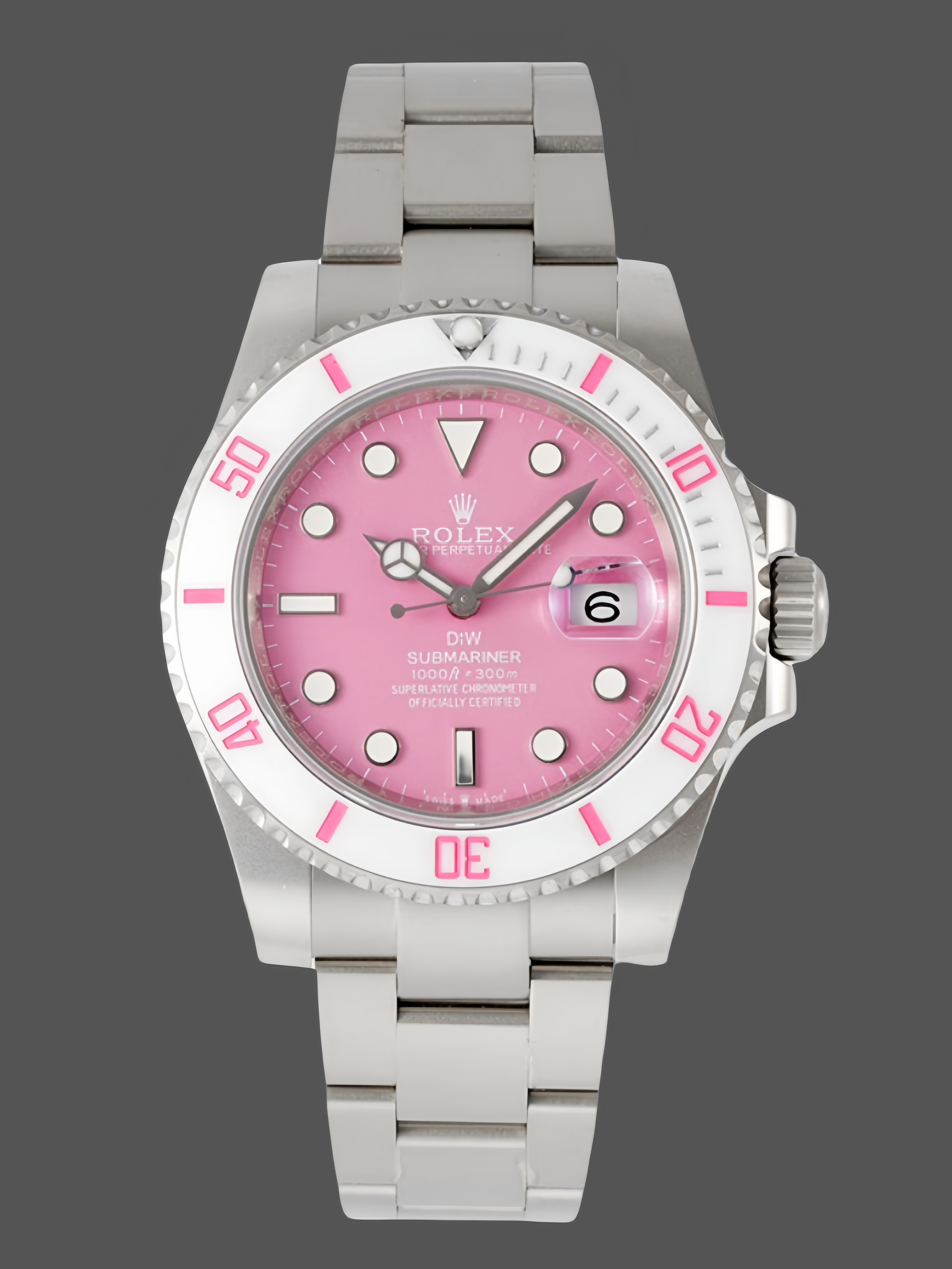 Rolex DIW Submariner Date 116610 Limited Edition Full 904L Pink Dial 40mm