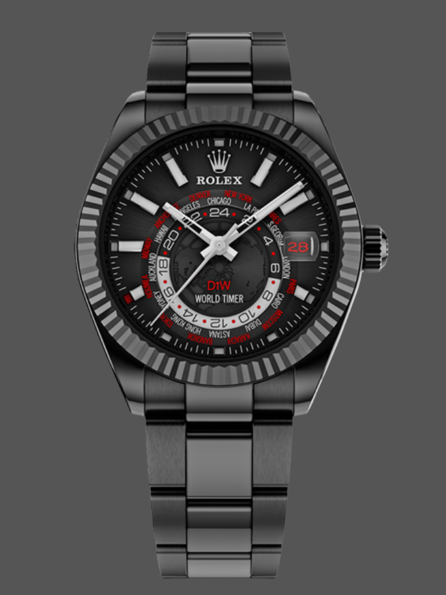 Rolex Sky Dweller PVD Coated Case DIW Limited Edition Black Dial 42MM Men's Watch