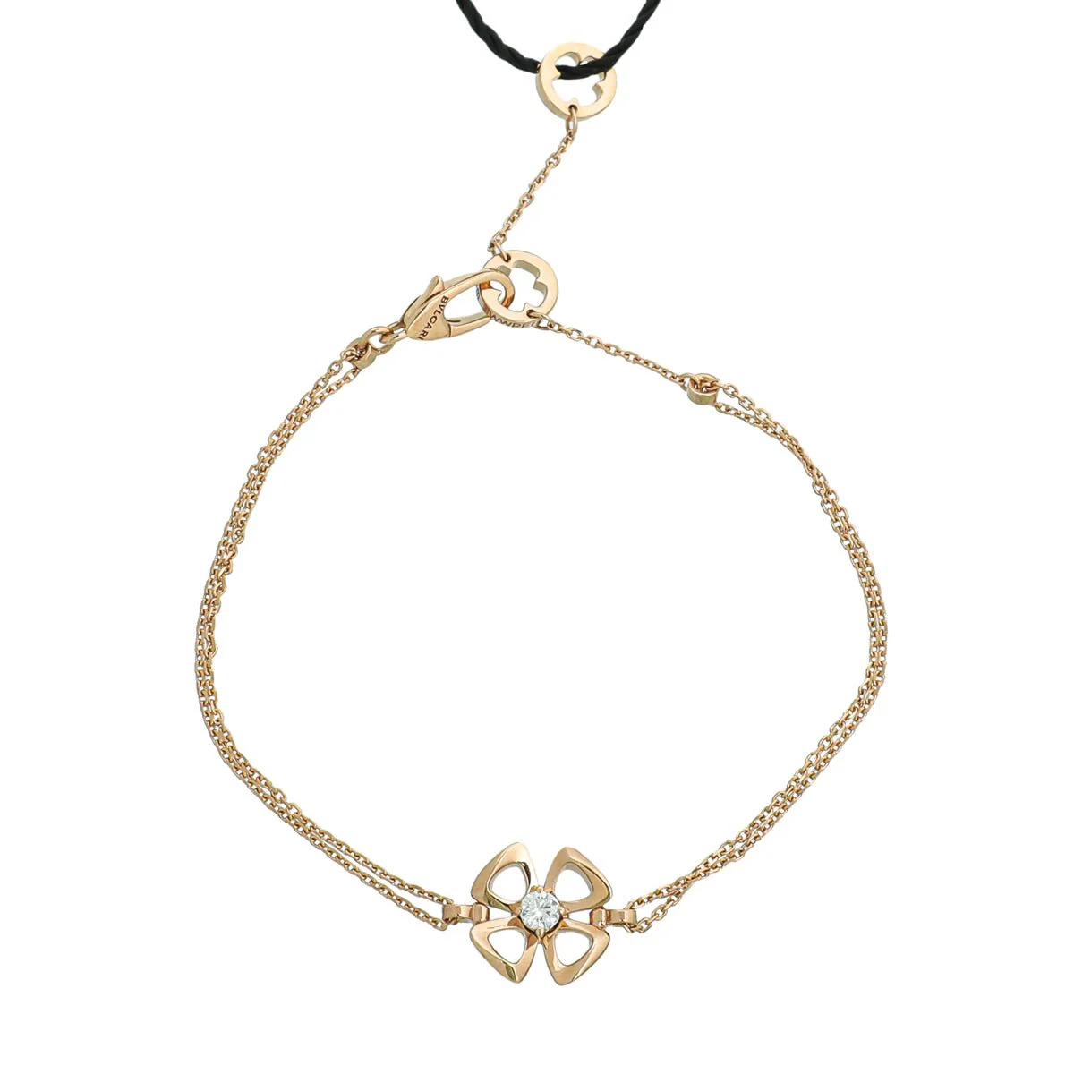 Bvlgari 18K Rose Gold Fiorever Bracelet w/Central Diamond