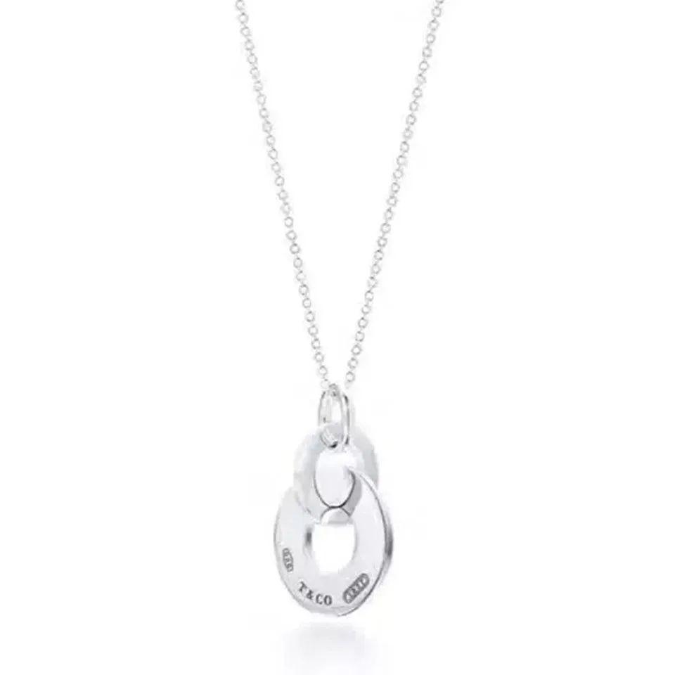 Tiffany 1837 Copy Double Interlocking Drop Pendant Necklace Latest Design Women 37359572