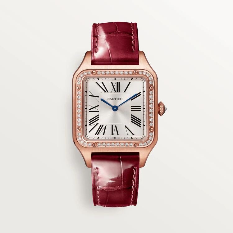 Cartier Santos 18K Rose Gold & Diamonds Lady��s Watch, WJSA0016