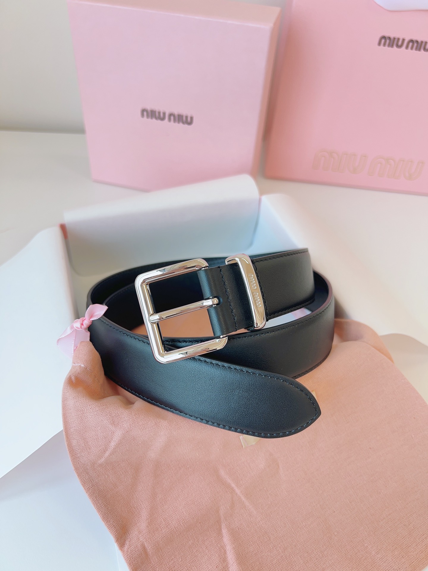 MiuMiu Leather Belts 1:1 Mirror Version