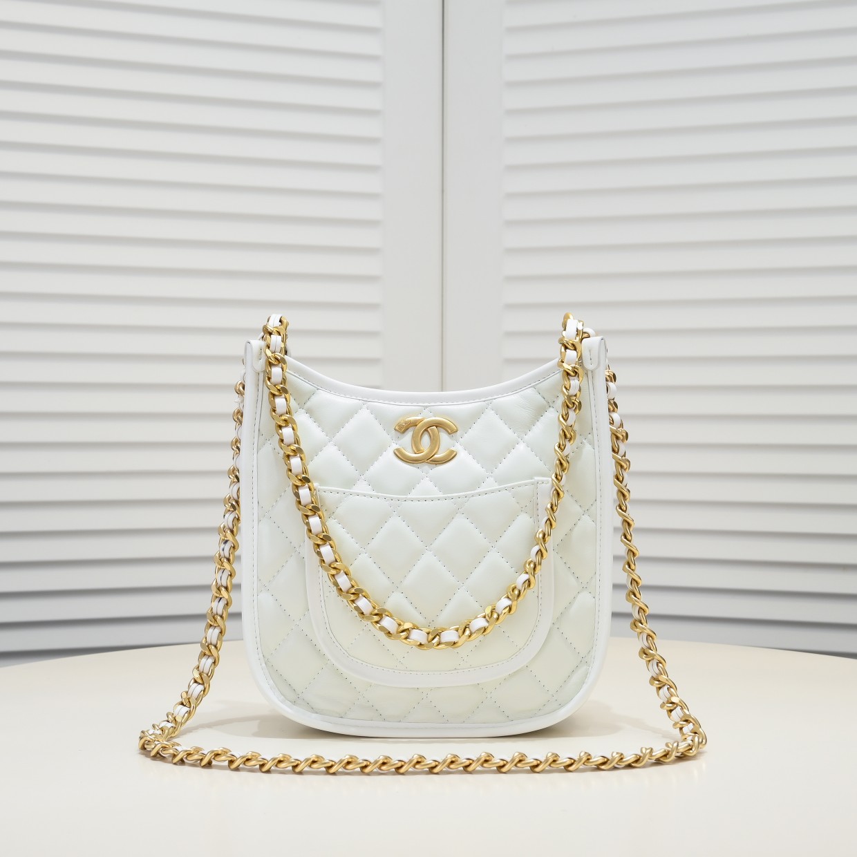 Chanel 24s Hobo Underarm Shoulder Bag Handbag