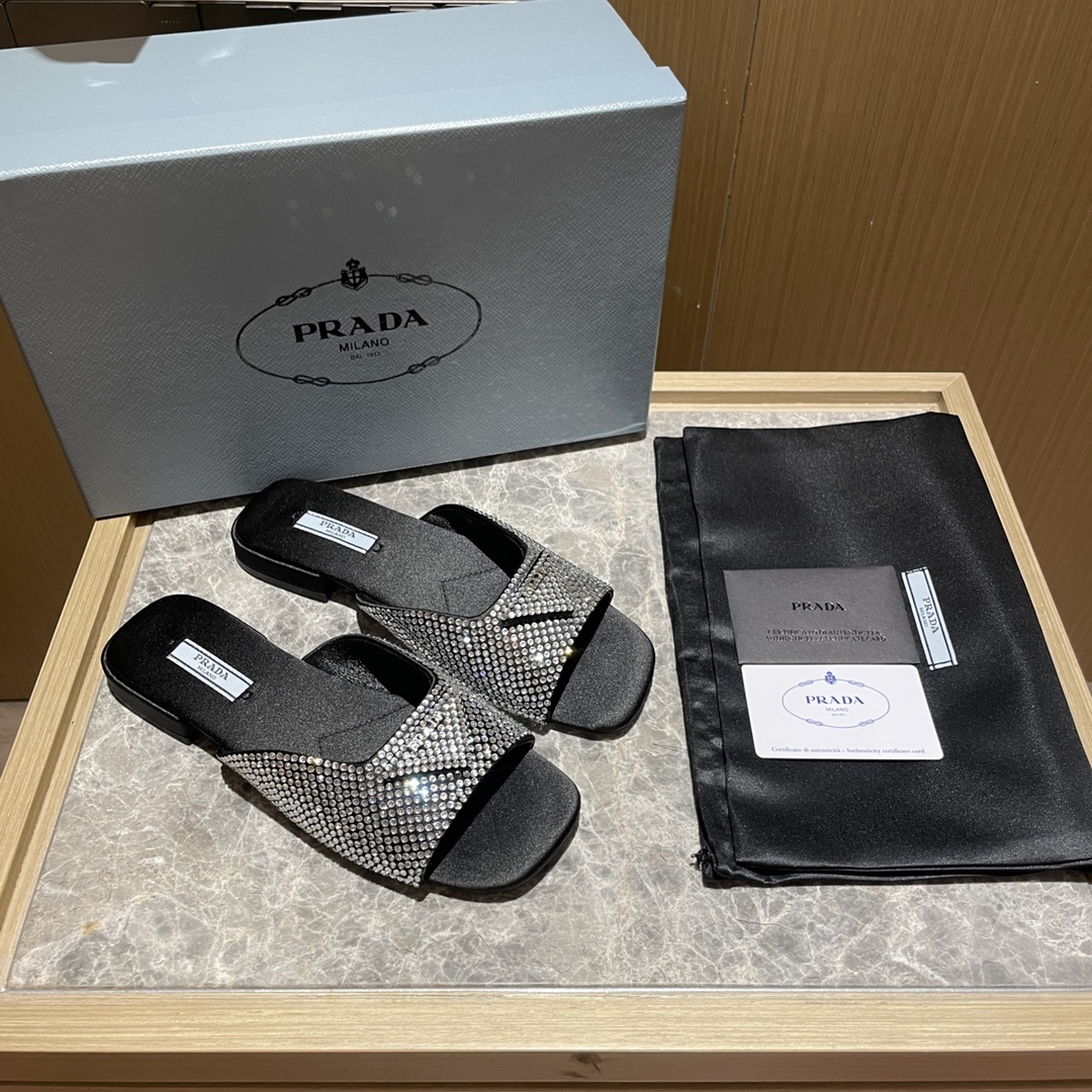 Prada shoes diamond flat bottom 1.5CM sandal 005