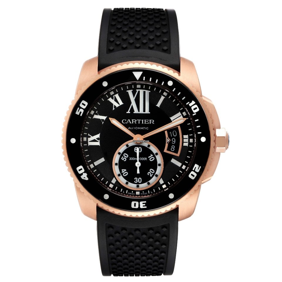 CARTIER Calibre Rose Gold Black 42mm