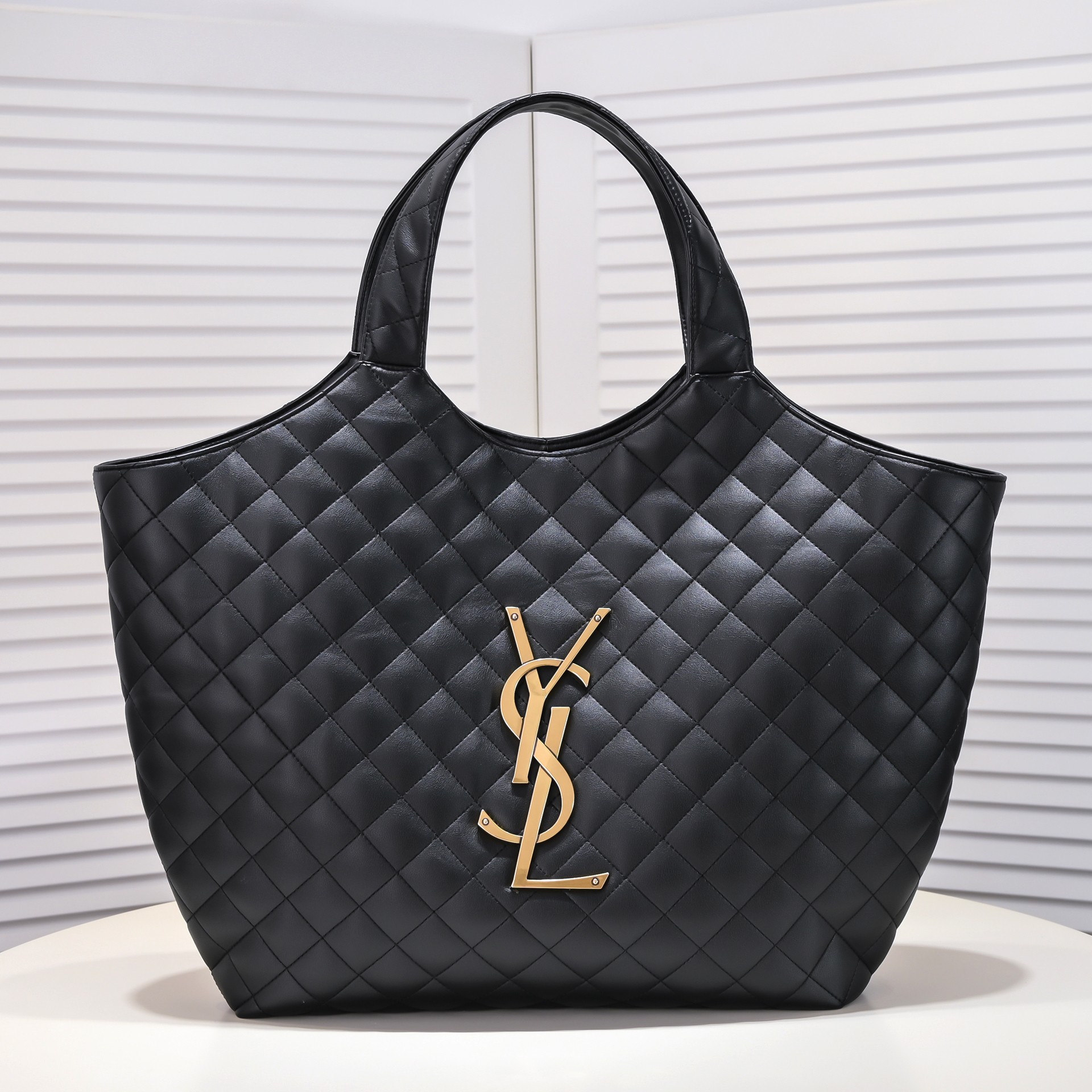 Saint Laurent YSL Icar Maxi Shopping Bag In Quilted Lambkin Shoulder Bag Handbag