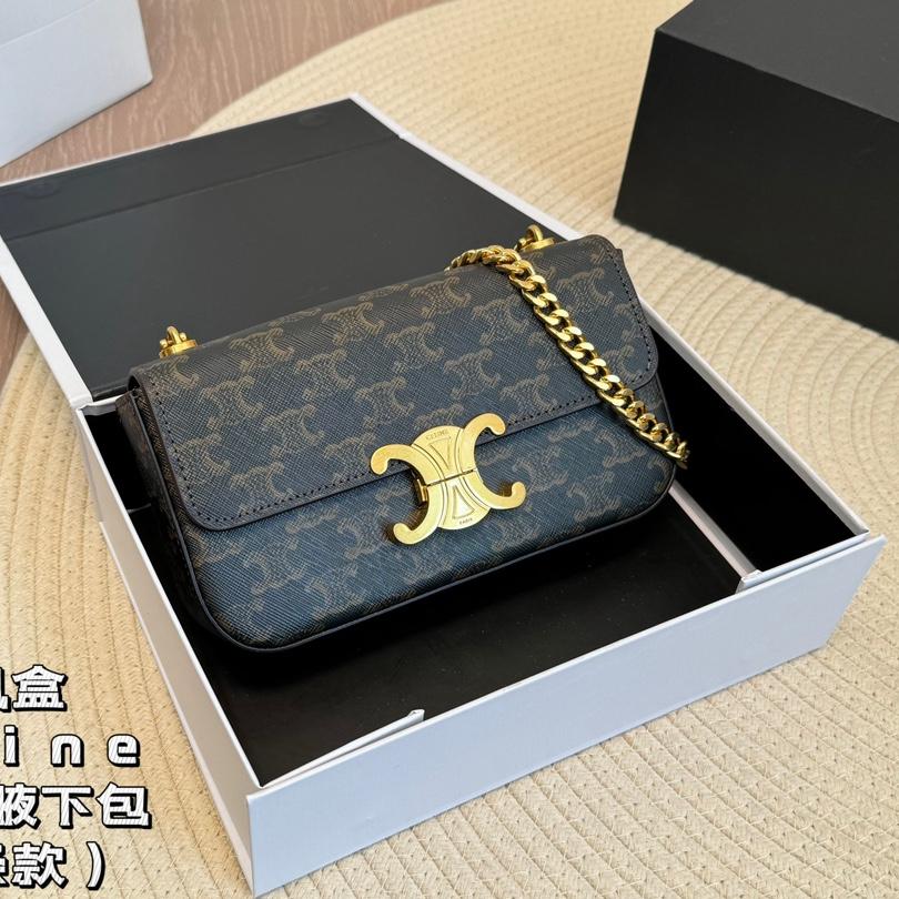 Celine Triomphe Handbag Shoulder Bag Chain Strap Crossbody Bag (Replica)