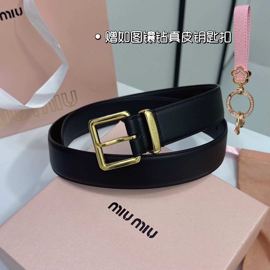 MiuMiu Leather Belts 1:1 Mirror Version