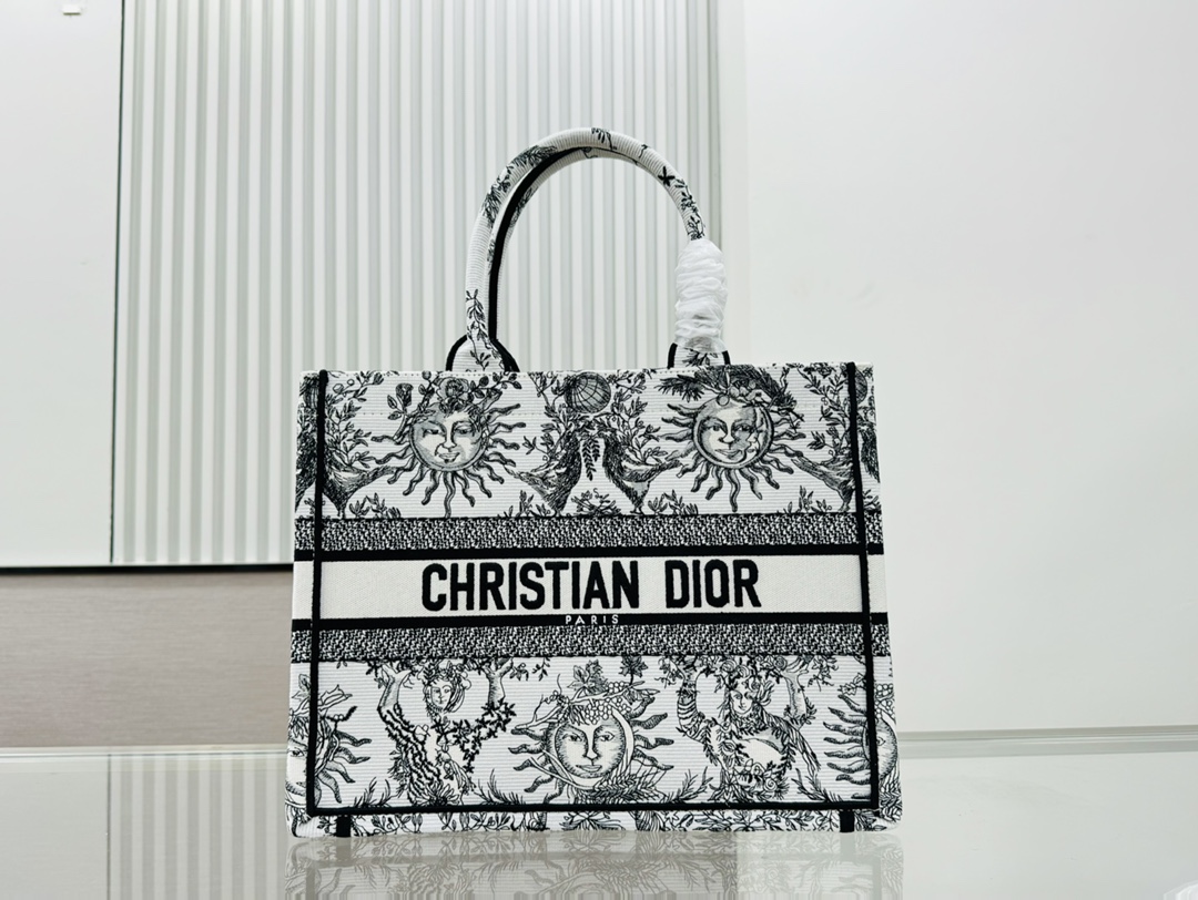 Dior Book Tote Embroider Medium Shoulder Bag Handbag