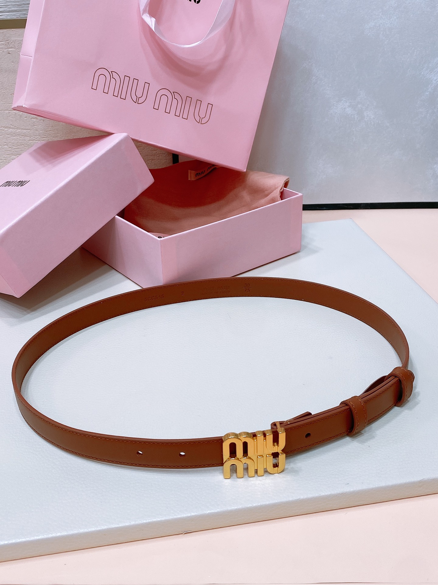 MiuMiu Leather Belts 1:1 Mirror Version